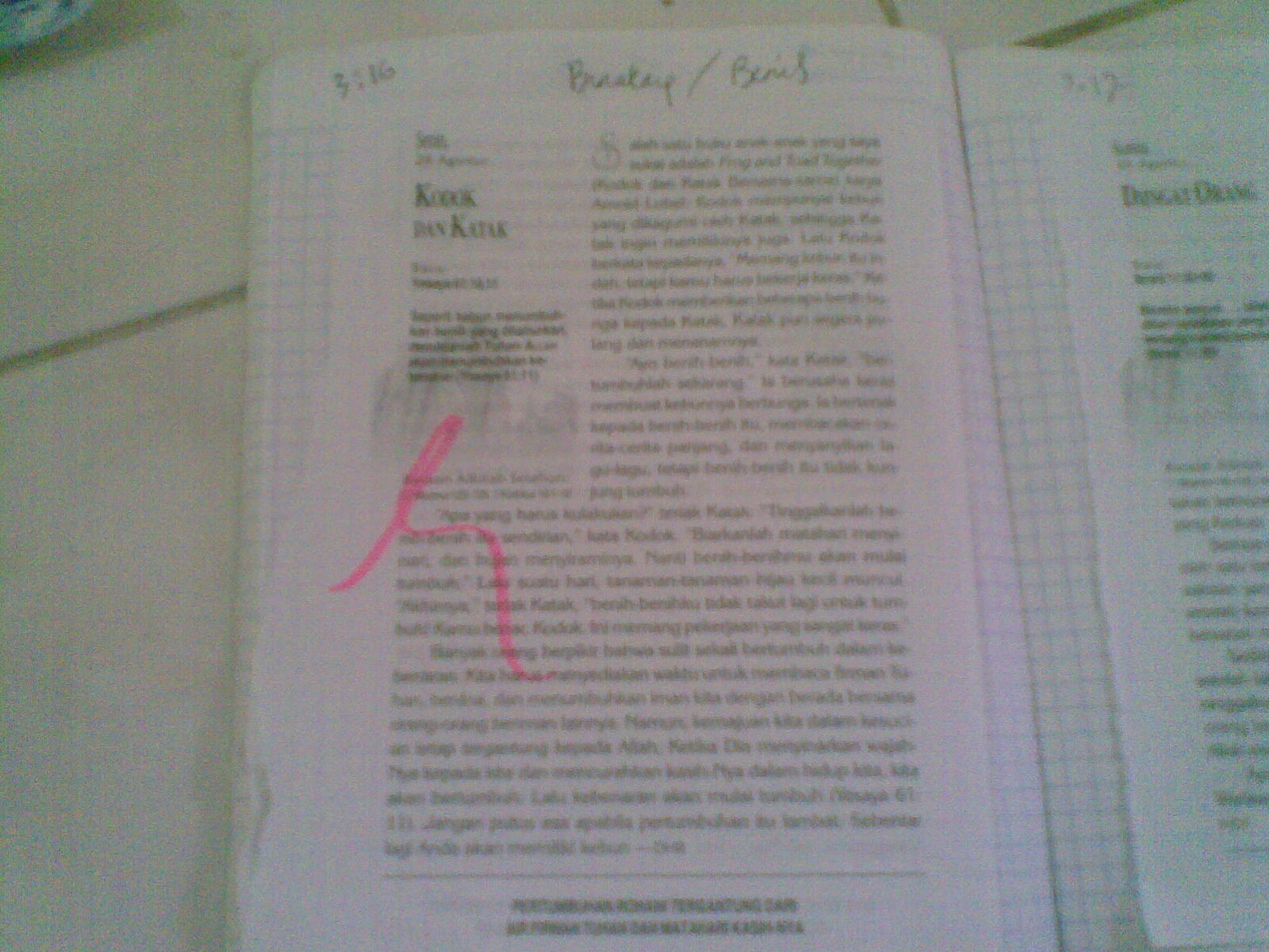 saat anda membaca calon klipingan, jika ada yang menarik, beri tanda dengan sepidol