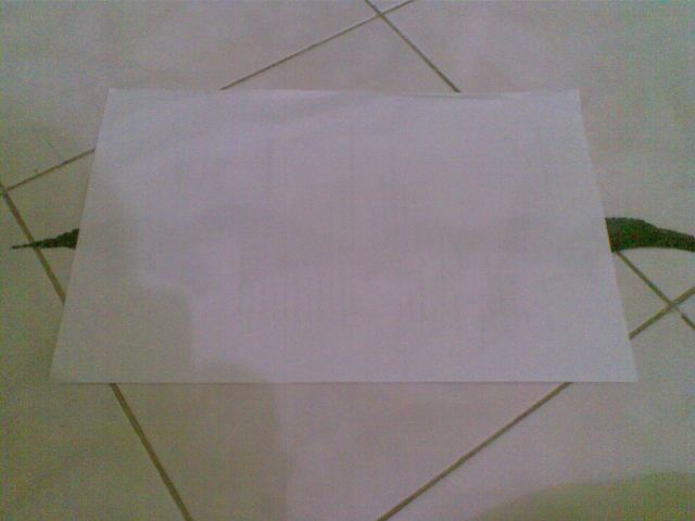 Tutup dgn kertas lain, pastikan ada sisa daun 'mengintip' di kanan kiri