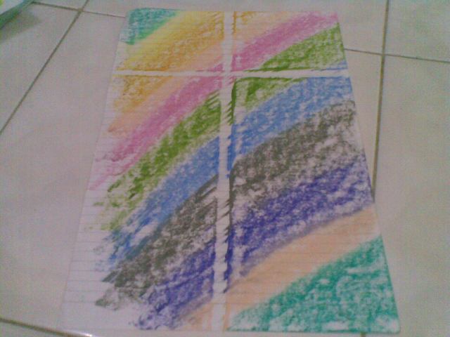 Menggunakan cryon yang sudah patah, dengan cara menidurkan cryon. Menggunakan cryon yang sudah patah, dengan cara menidurkan cryon.