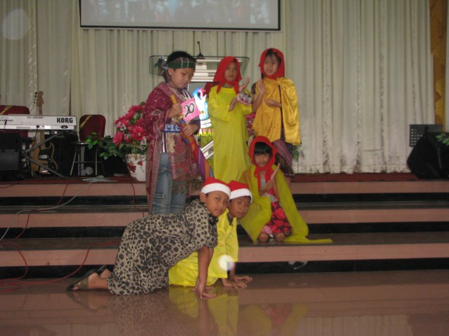 menggembalakan kambing domba saat di rumah ada pesta