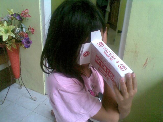 PADA SAAT MENGINTIP, ARAHKAN KOTAK PADA CAHAYA, BISA DIBOLAK BALIK MENGINTIP DARI SISI SINI ATAU DARI SISI SEBALIKANYA.