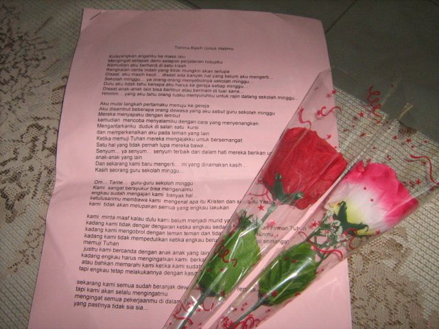 UNGKAPAN KASIH UNTUK GURU SEKOLAH MINGGU 