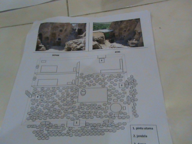 DENAH RUMAH YANG PENUH SESAK OLEH PENGUNJUNG