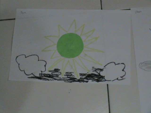 SALAH SATU LUKISAN DARI BENTUK DASAR : KERTAS TEMPEL BENTUK LINGKARAN