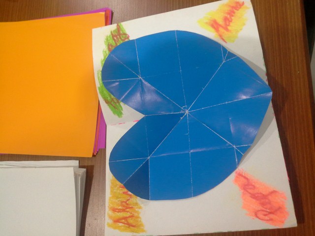 HEART POP ART CARD posisi terbuka penuh 