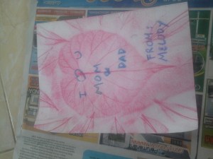 Ini hasil jiplakan yang sudah diberi tulisan . untuk kelas kecil ini tentunya tulisan akan dibantu oleh papa , mama atau pengasuh