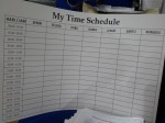 ini contoh board my time schedule, yang dicetak rapi ...wauuu